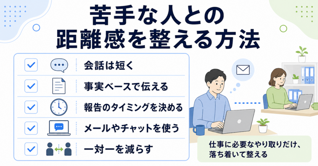 苦手な人との距離感を整える具体的な方法
