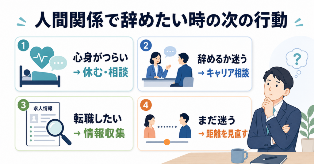 人間関係で辞めたい時の次の行動