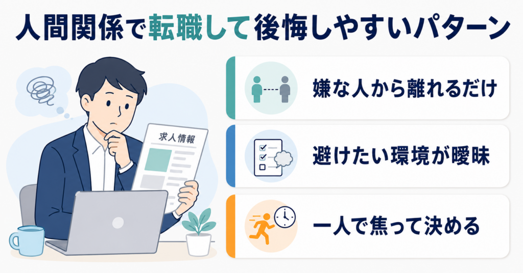 人間関係で転職して後悔しやすいパターン