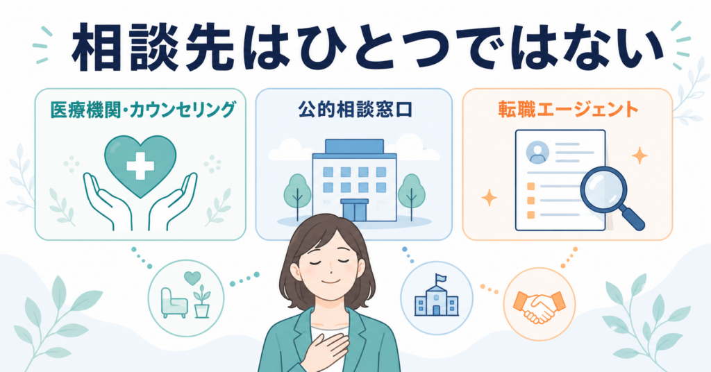 転職エージェント以外の相談先も選択肢に入れる