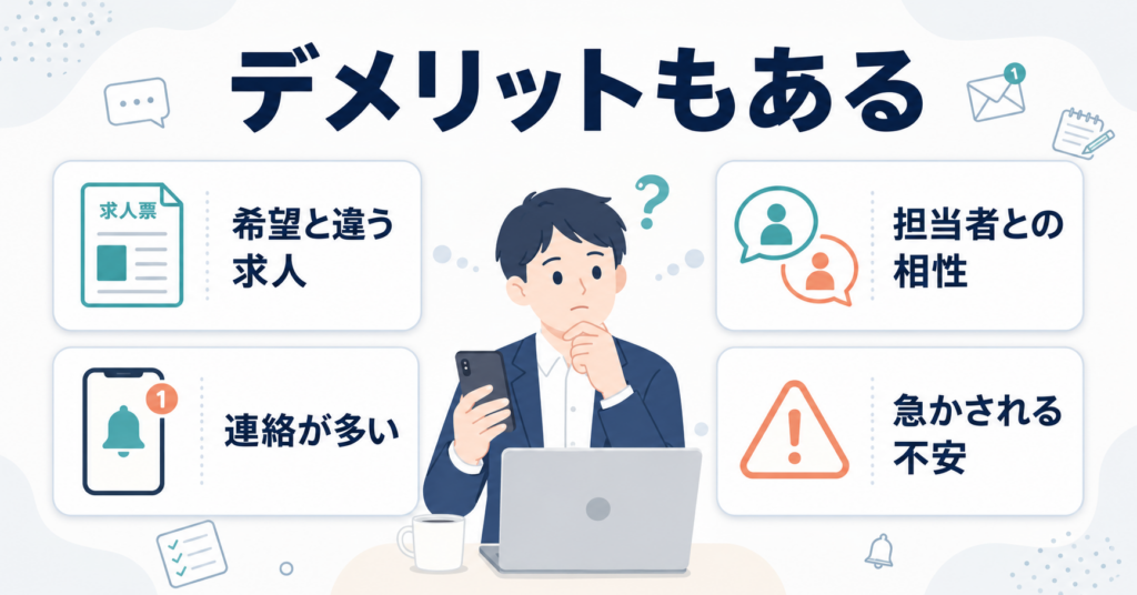 転職エージェントにはデメリットもある