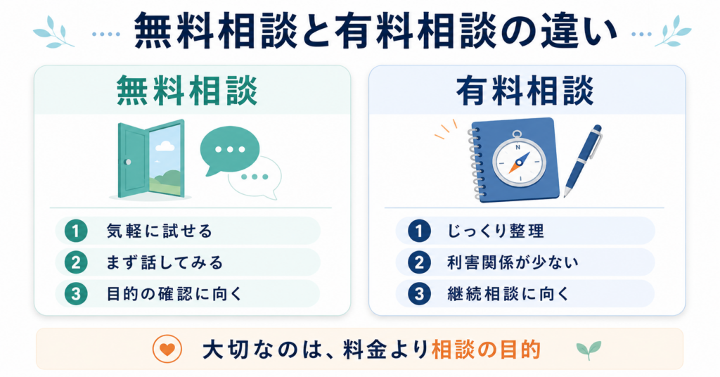 無料相談と有料キャリア相談の違い