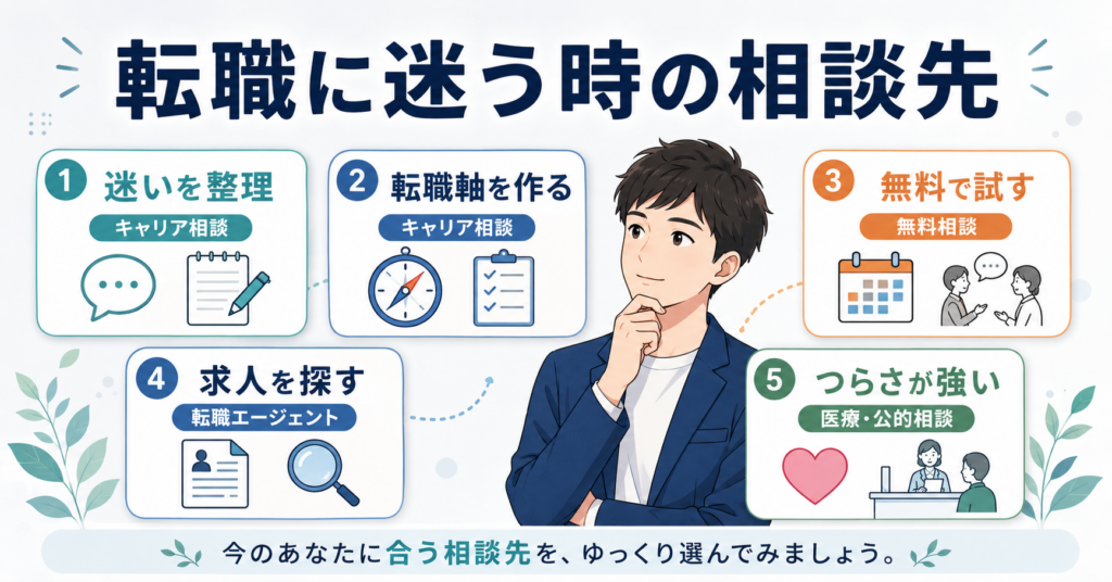 人間関係で転職すべきか迷う時に検討したい相談先