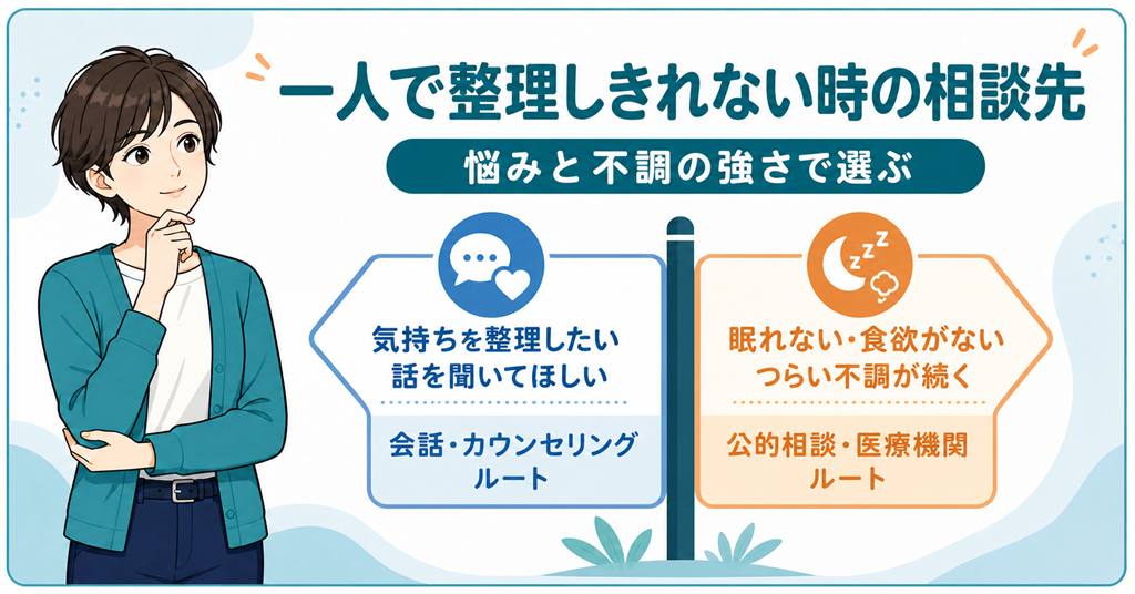 一人で整理しきれない時は相談先を選ぶ