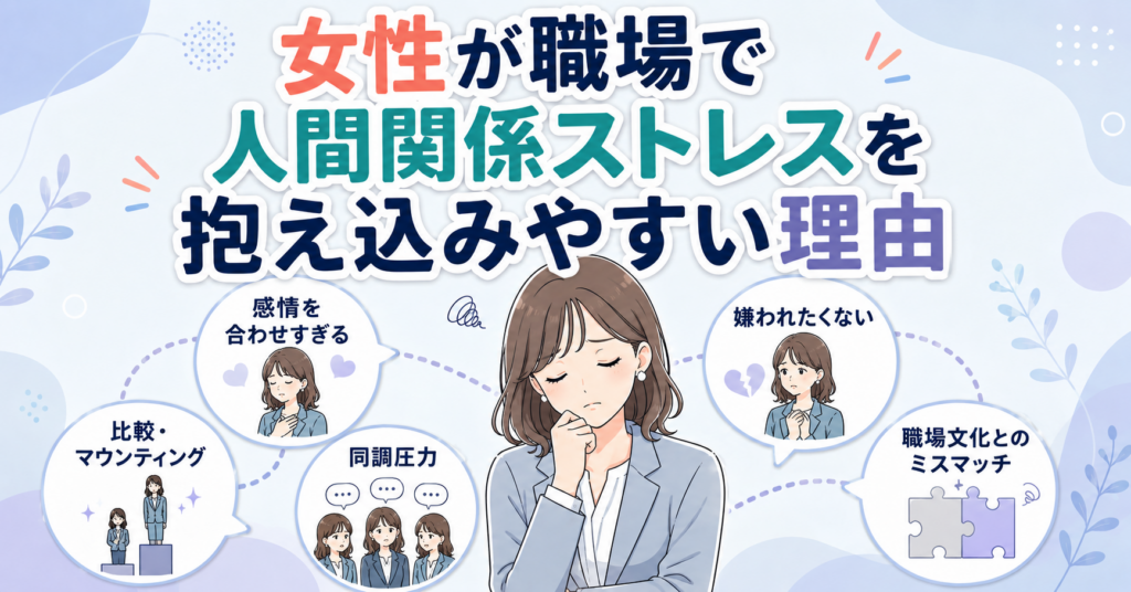 女性が職場で人間関係ストレスを抱え込みやすい理由