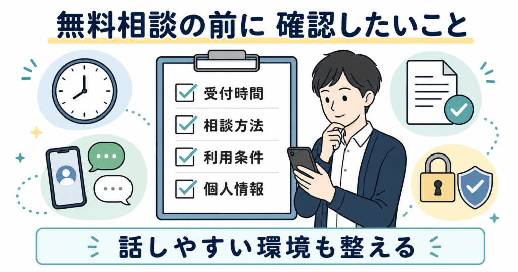 無料相談を利用する前に確認したいこと