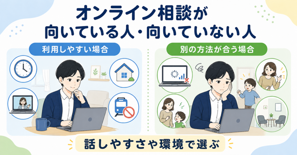 オンラインカウンセリングが向いている人・向いていない人
