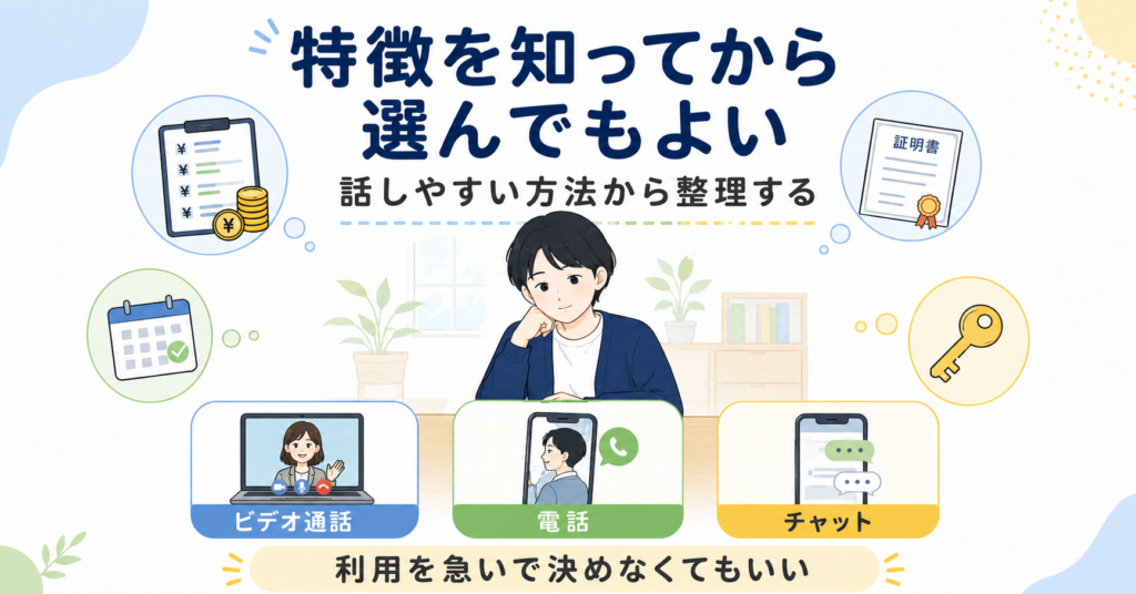 オンラインカウンセリングの特徴を知ってから選んでもよい