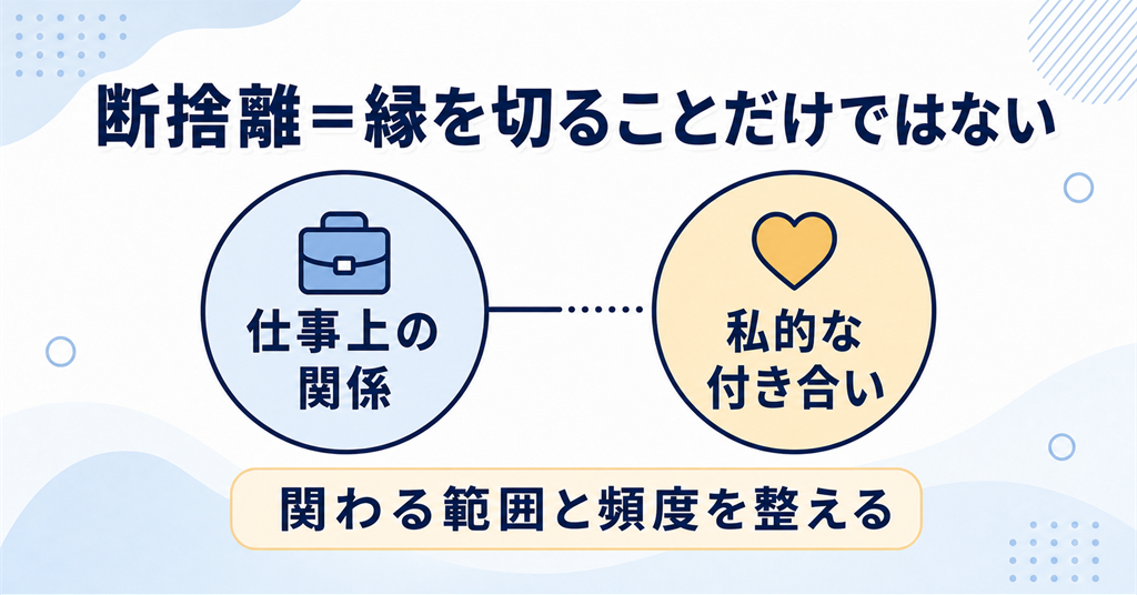 仕事上の関係を残し私的な付き合いを減らす考え方`