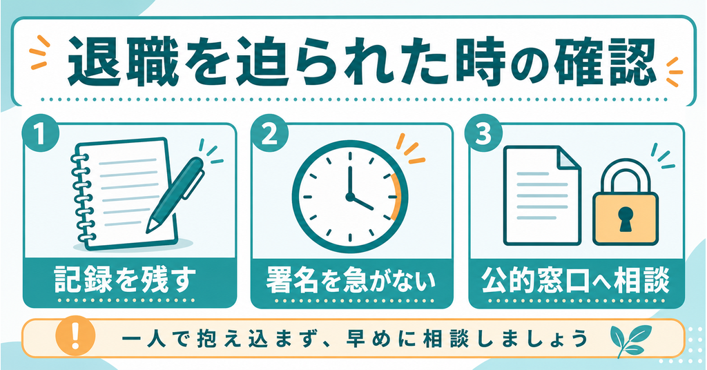退職勧奨やハラスメントがある時に確認すること