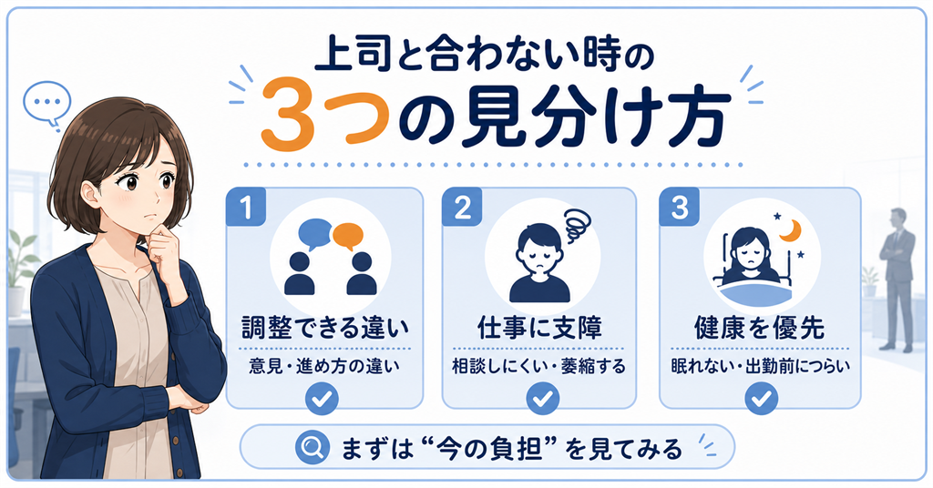 上司と合わないと感じても、すぐ自分を責めなくてよい