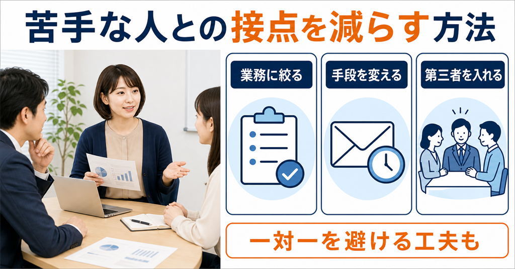 職場の苦手な人との接点を減らす方法