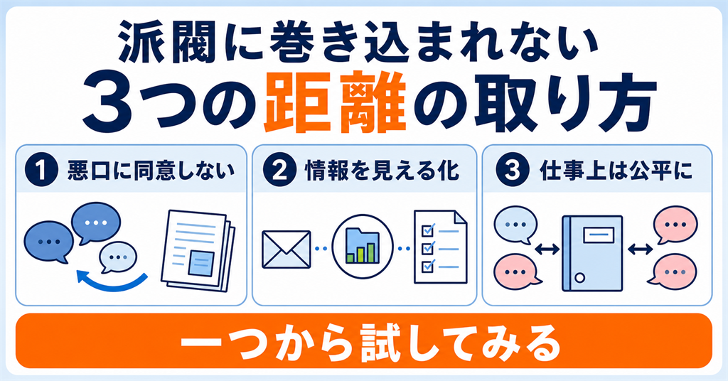 職場の派閥に巻き込まれない3つの距離の取り方