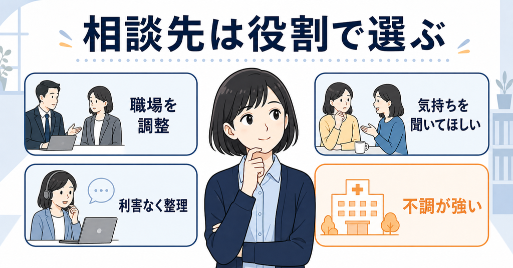 一人で抱え込めない時は、相談先を役割で選ぶ