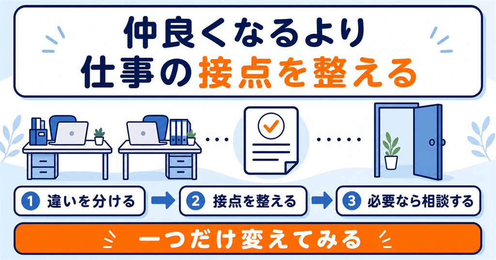 同僚と仲良くなるより仕事の接点を整える