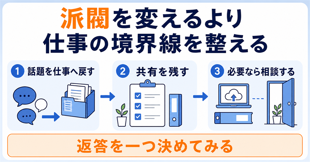 派閥を変えるより自分の仕事の境界線を整える