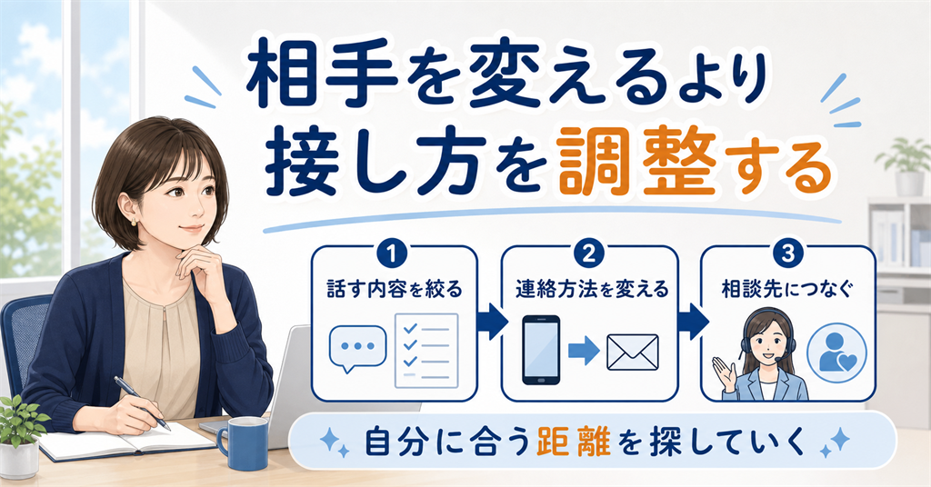 苦手な人を変えるより、接し方を調整する