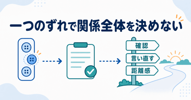 一つのずれから人間関係全体を決めずに確認と距離感を選ぶ