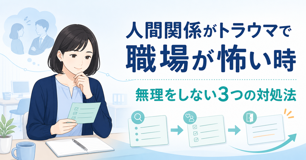 人間関係がトラウマで職場が怖い時の無理をしない3つの対処法